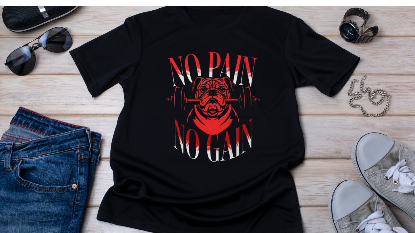 Unisex Cotton T-shirt-No Pain No Gain (#1)