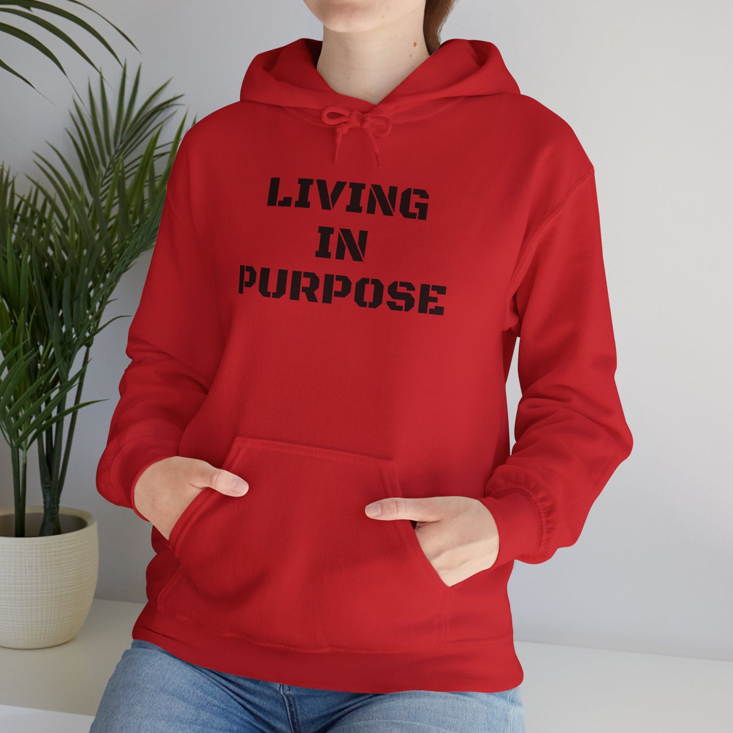 Unisex Heavy Hooded Sweatshirt-Living in Purpose