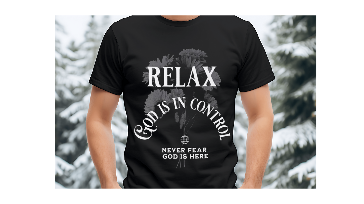 Unisex Cotton T-shirt-Relax God is in Control