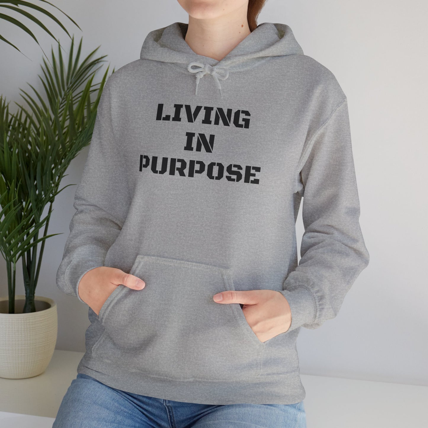 Unisex Heavy Hooded Sweatshirt-Living in Purpose