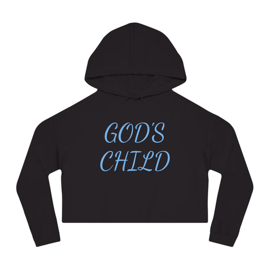 Womens Cropped Hooded Sweatshirt-God's Child