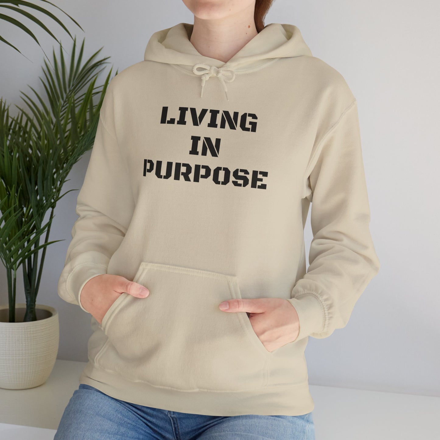 Unisex Heavy Hooded Sweatshirt-Living in Purpose