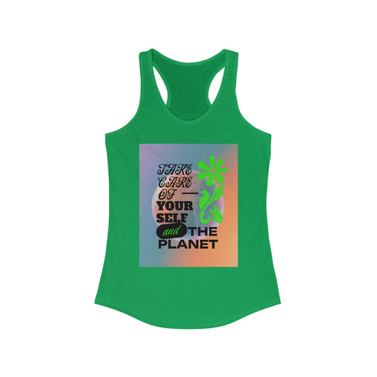 Women's Racerback Tank-Planet Earth