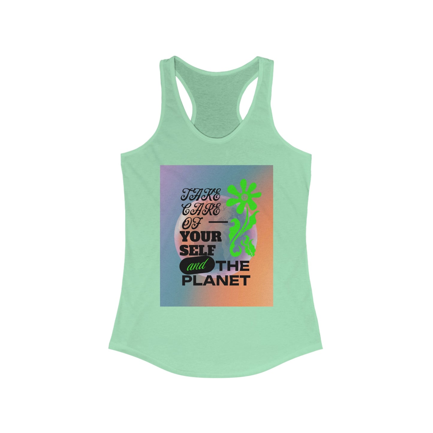 Women's Racerback Tank-Planet Earth