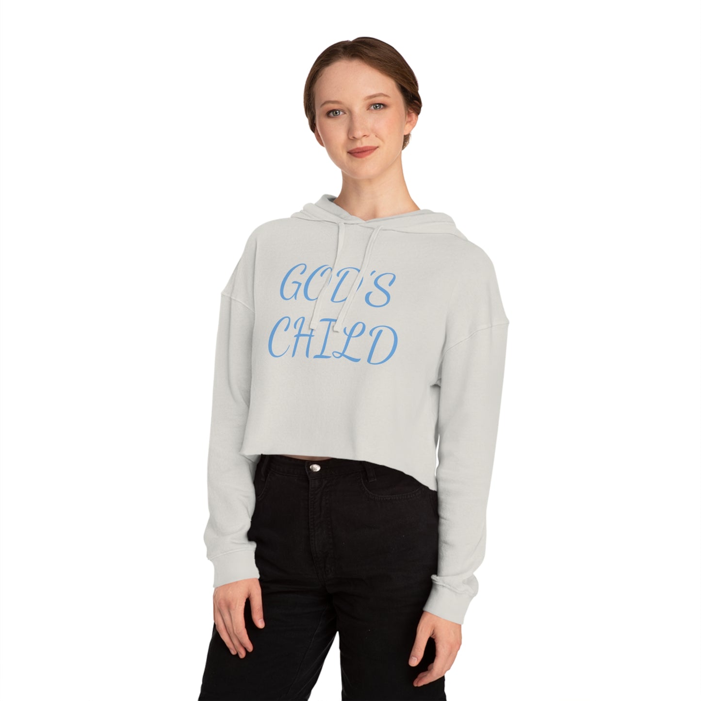 Womens Cropped Hooded Sweatshirt-God's Child