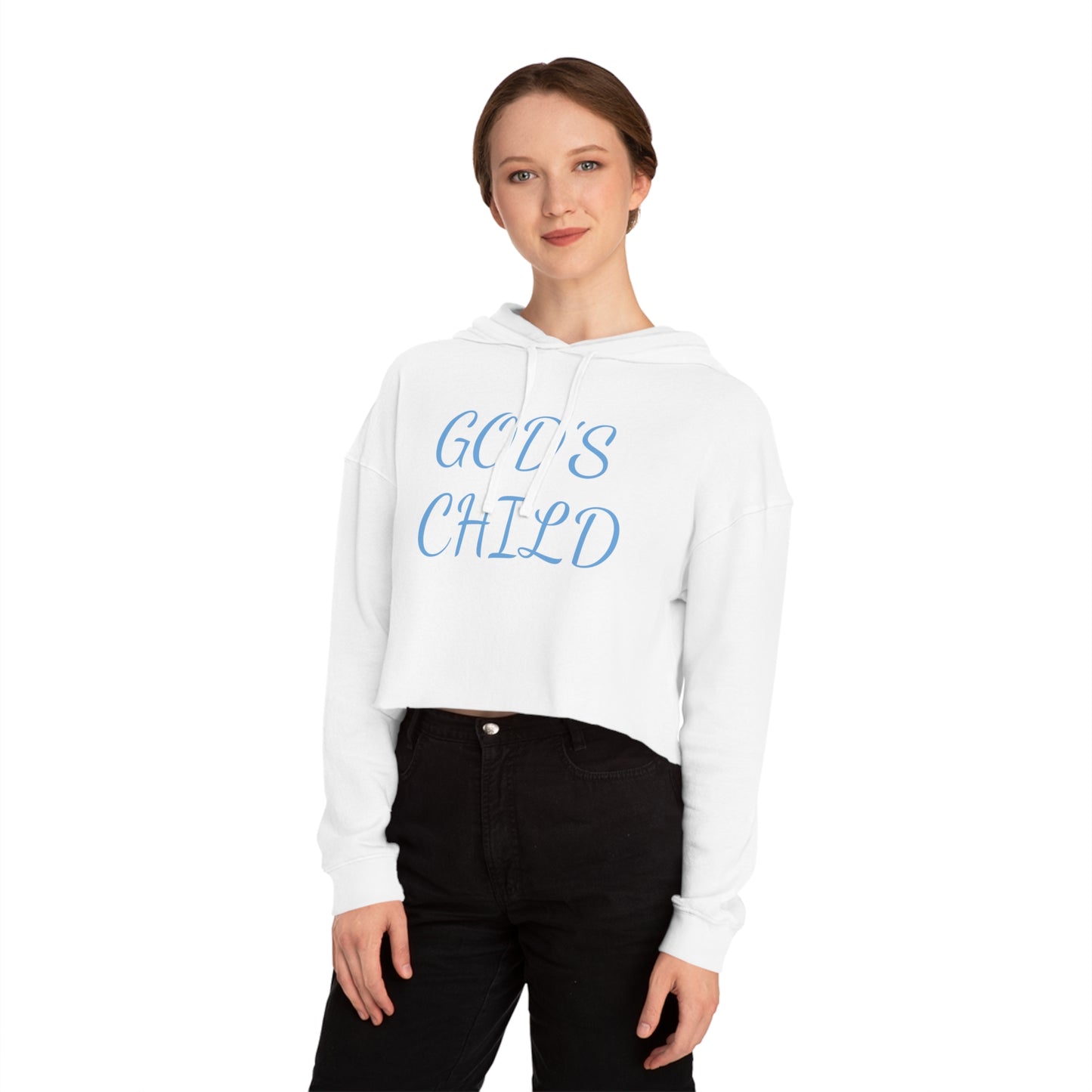 Womens Cropped Hooded Sweatshirt-God's Child