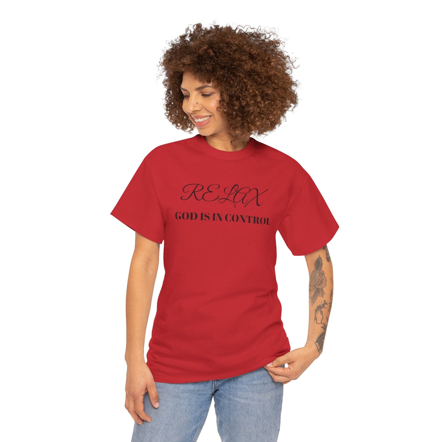 Unisex Cotton T-shirt-Relax God is in Control