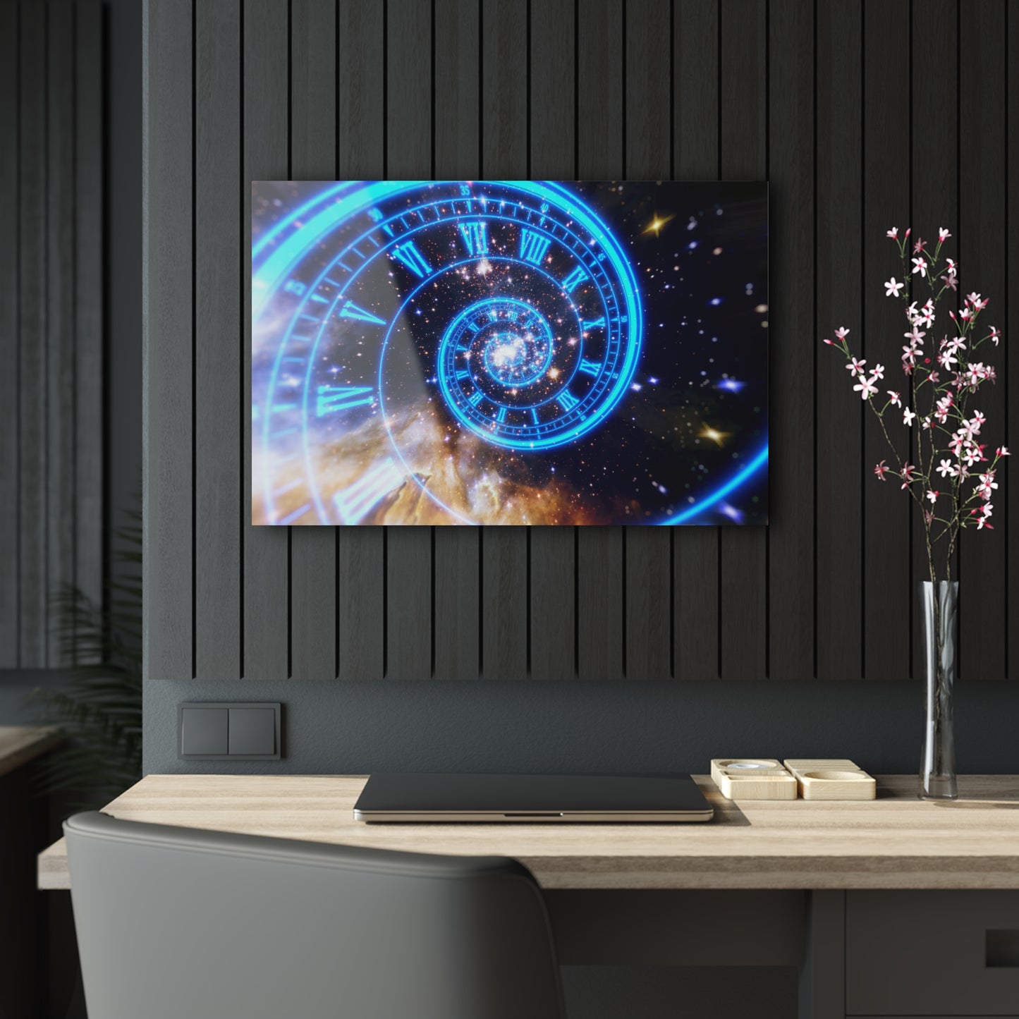 Acrylic Prints - Spiral Clock Wall Art