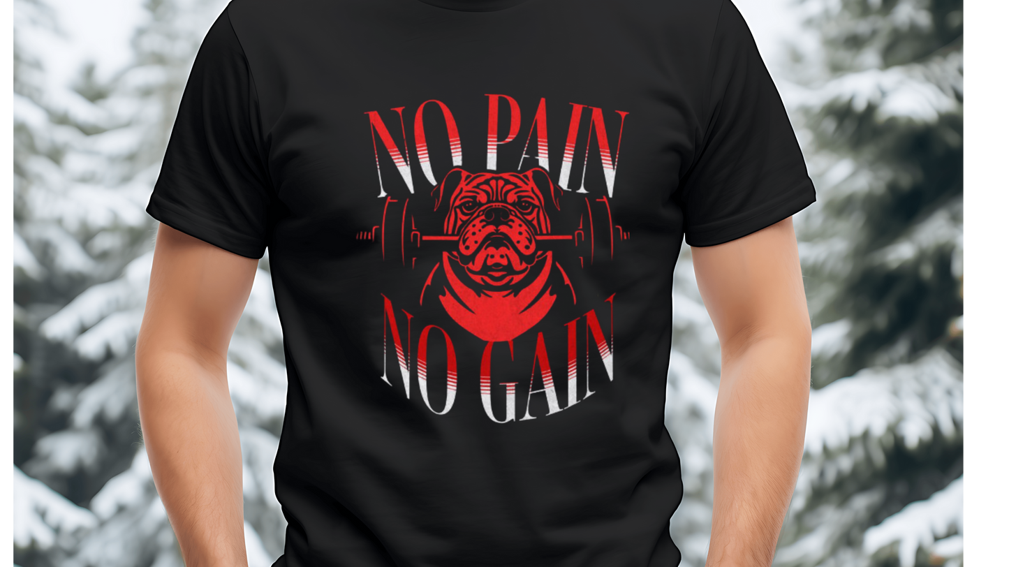 Unisex Cotton T-shirt-No Pain No Gain (#1)