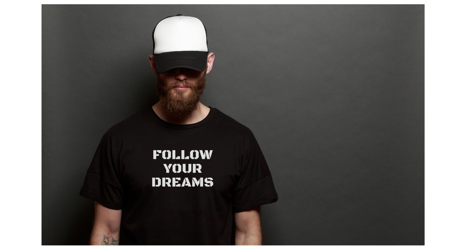 Cotton Crew T-shirt-Follow Your Dreams