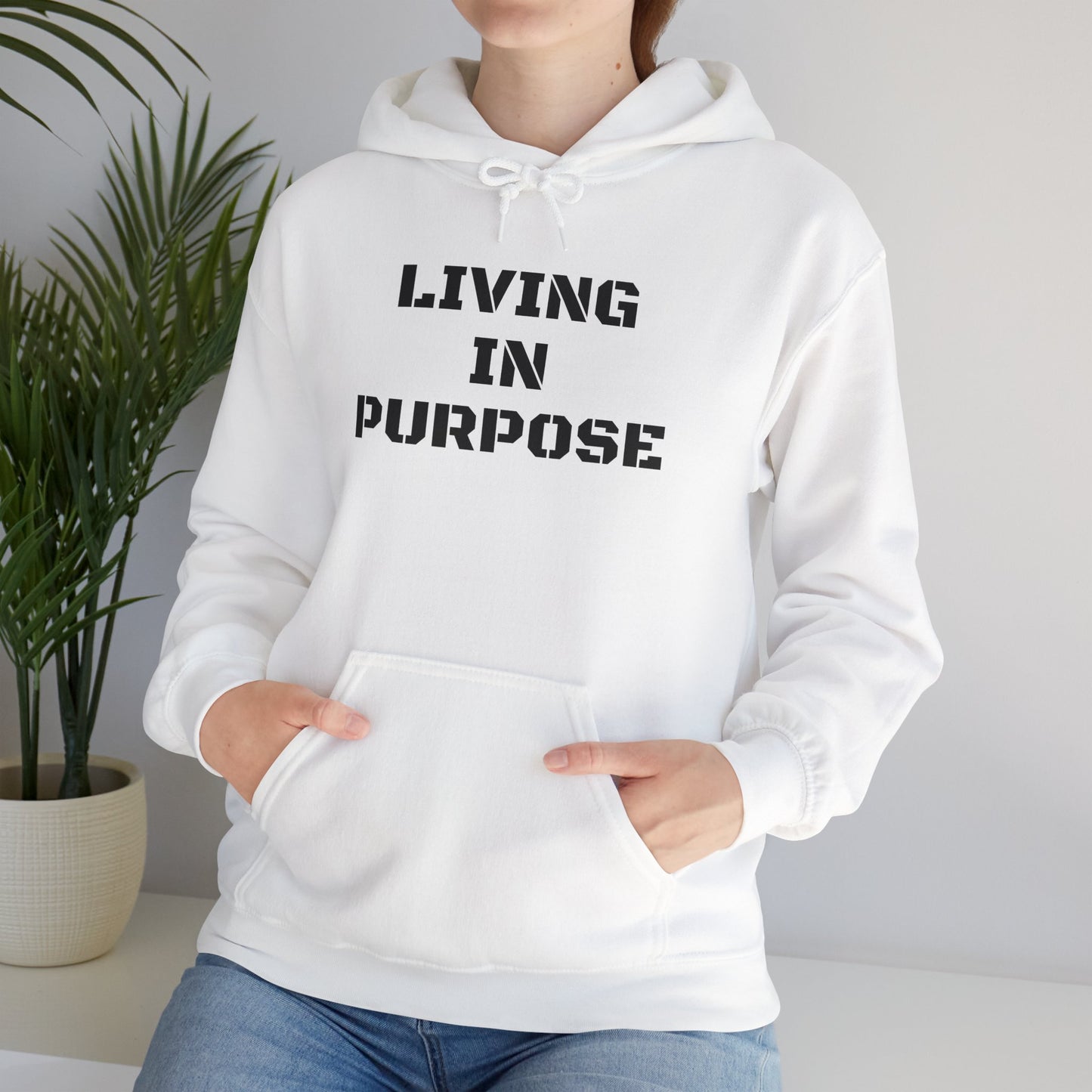 Unisex Heavy Hooded Sweatshirt-Living in Purpose