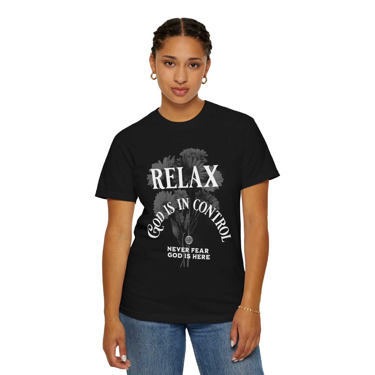 Unisex Cotton T-shirt-Relax God is in Control