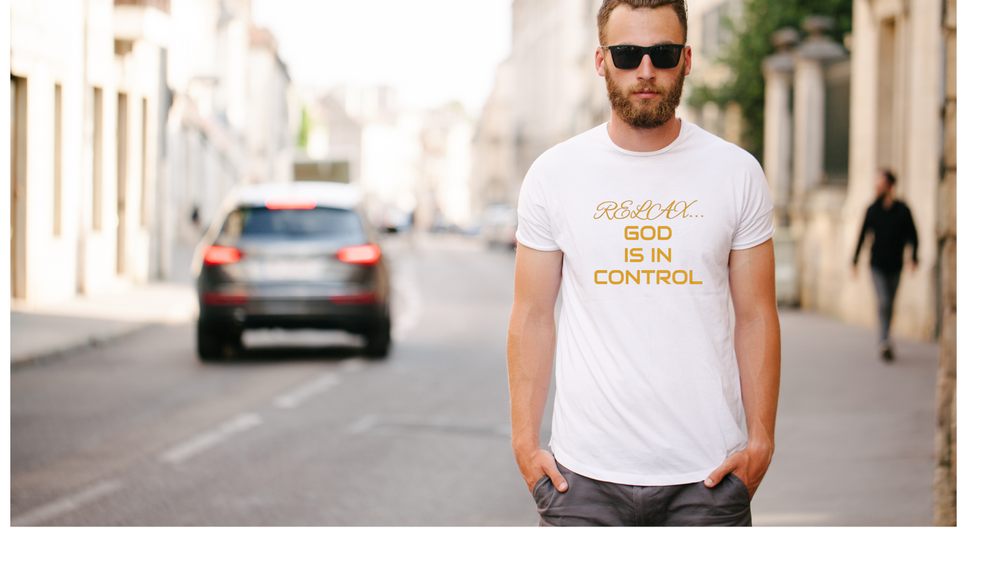 Cotton Crew Tee-Relax God is in Control